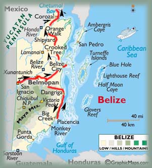 Belize - Itinéraire