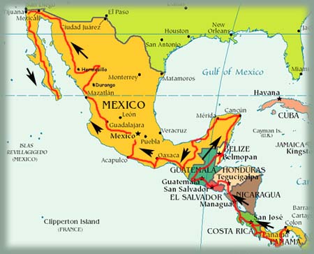 Carte Amérique Centrale