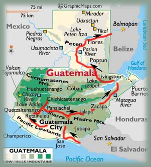 Guatemala - Itinéraire