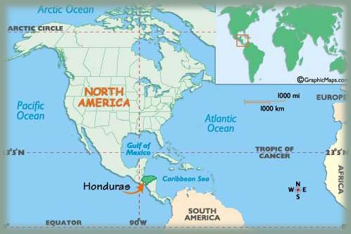 Carte de l'Honduras