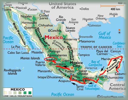 Mexique - Itinéraire
