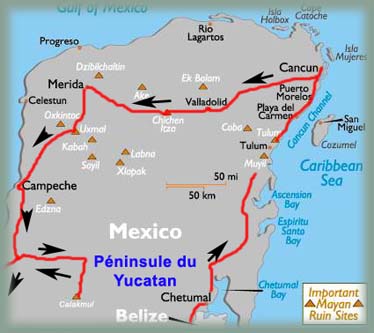 Yucatan - Itinéraire