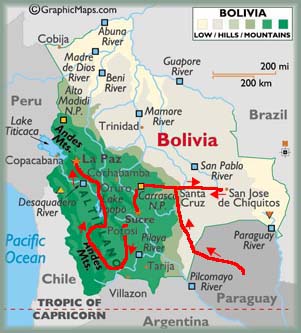 Itinéraire en Bolivie