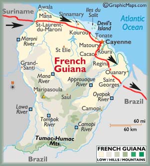 Carte de Guyane