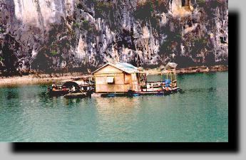 Maison de pcheurs dans la Baie d'Ha Long